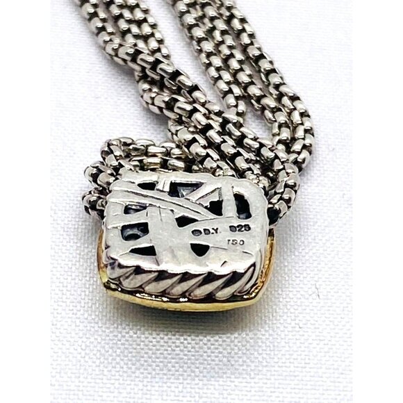 David Yurman Diamond Albion Triple Strand Pendant Necklace Pave Diamond - Picture 3 of 10